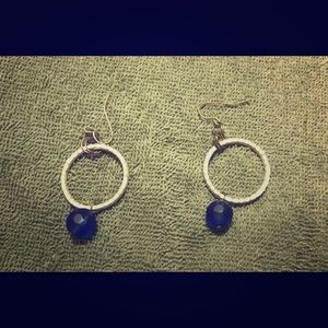 Dogwood Design Silver and Blue Earrings
